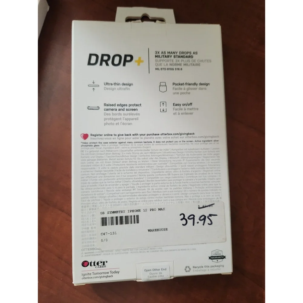 OtterBox iPhone 12 Pro Max Symmetry Case and Alpha Glass Screen Protector Bundle